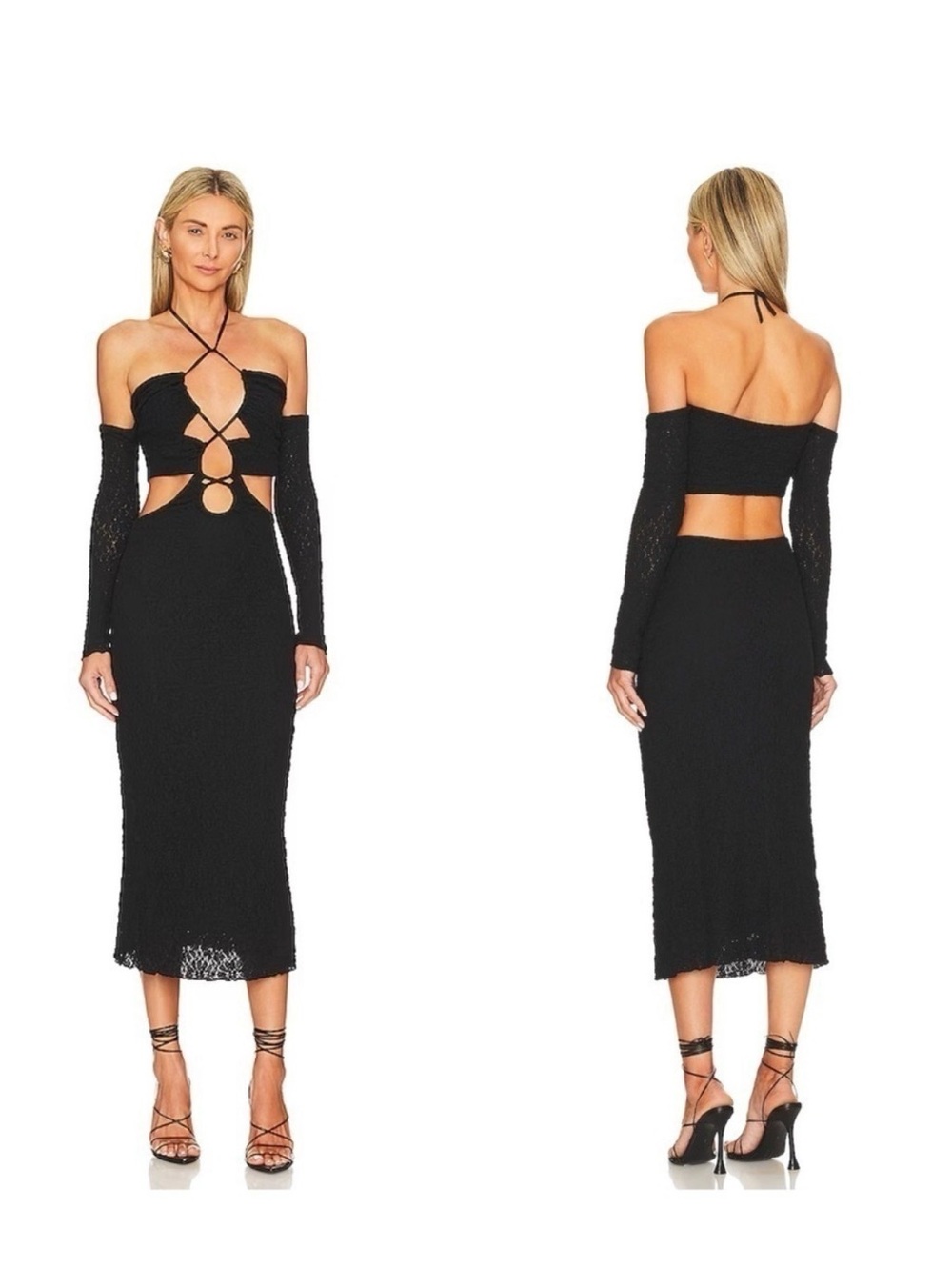 Tularosa Mackie Cutout Knit Midi Dress with Halter Neck